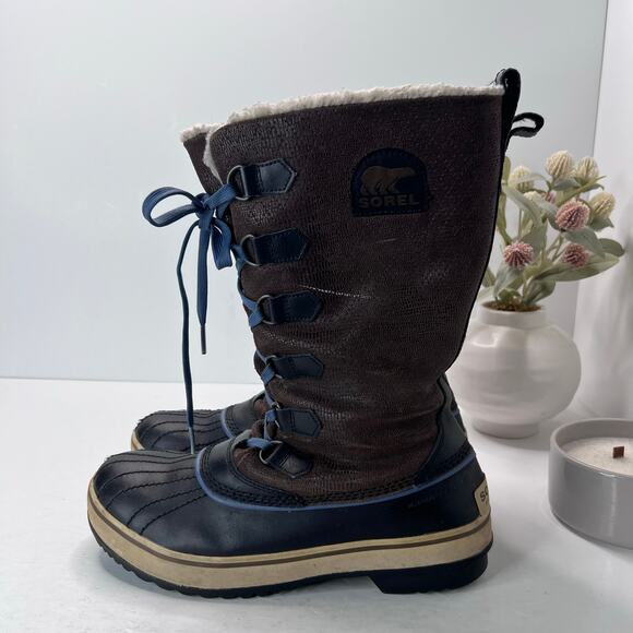 Sorel Quarry Tivoli II Tall Waterproof Boots Brown/Black NL1907-202 Women 9 - Picture 3 of 9